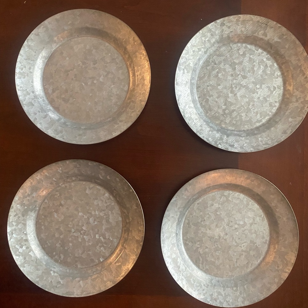 Pottery Barn Galvanized Charger Set